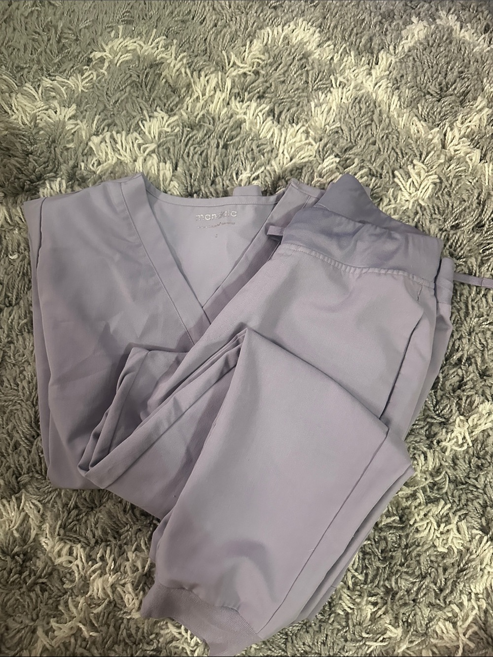 Mandala Lavender Women's Jogger Scrub Pants and Top Set